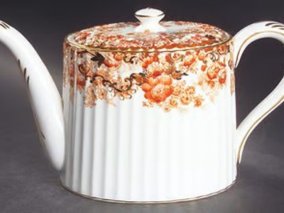 VICTORIAN RUST TEAPOT & LID BY SAMUEL RADFORD RARE 1800’S BONE CHINA FENTON MADE IN ENGLAND 642!!!