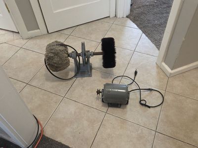 Vintage Industrial Buffer Polisher Grinder with Motor for Metal Wood Auto Projects
