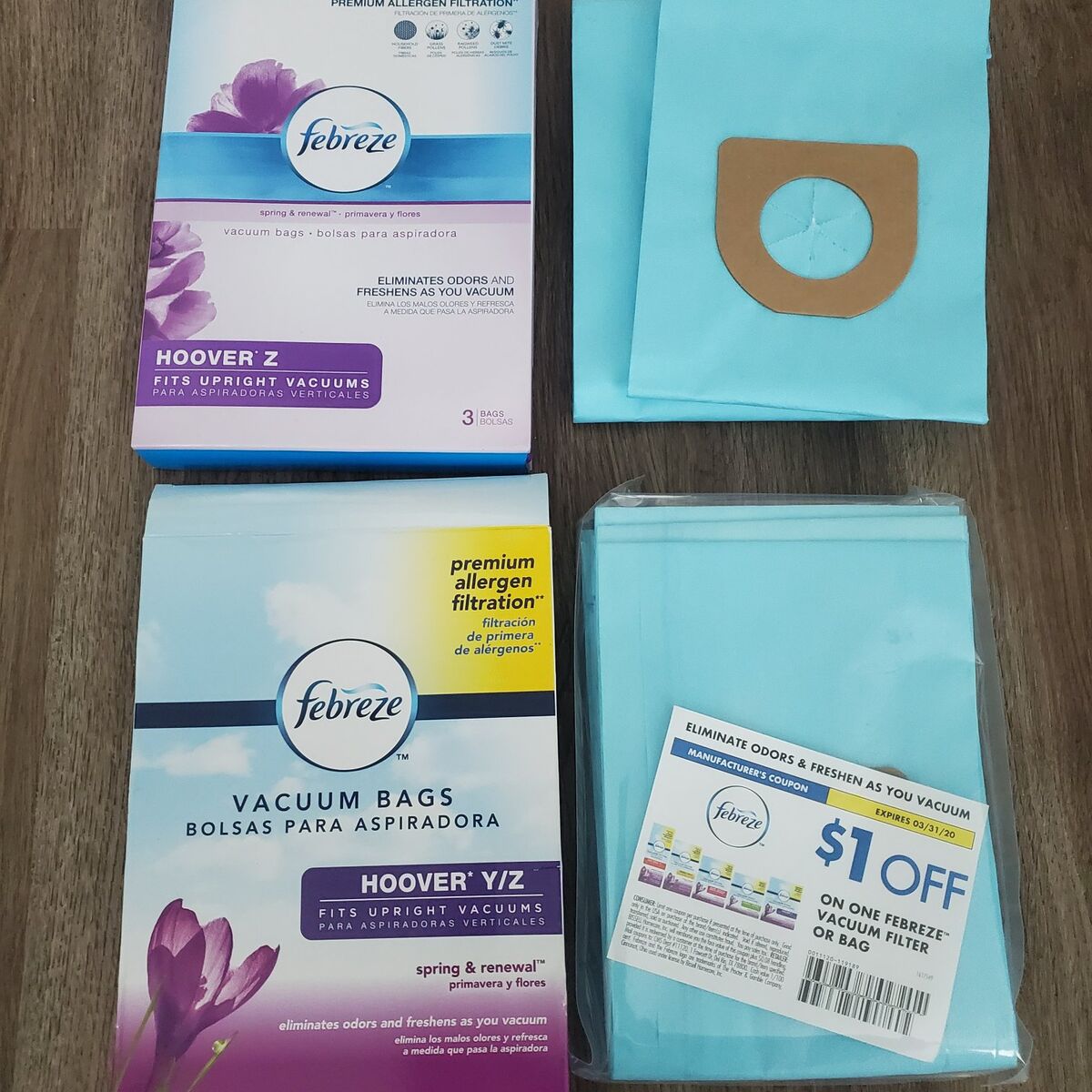 5 Bags Hoover Upright Vacuum Febreeze Scented