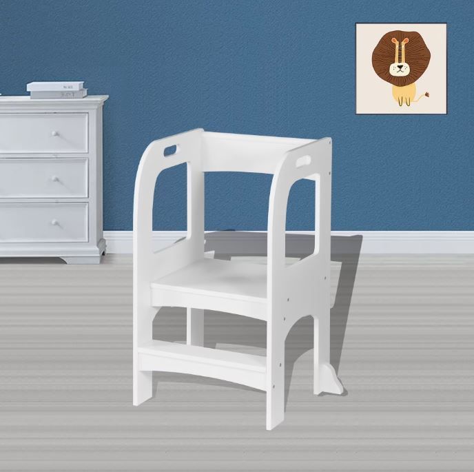 NEW! Child Standing Tower, Toddler Step Stool for Kitchen/Bathroom – White