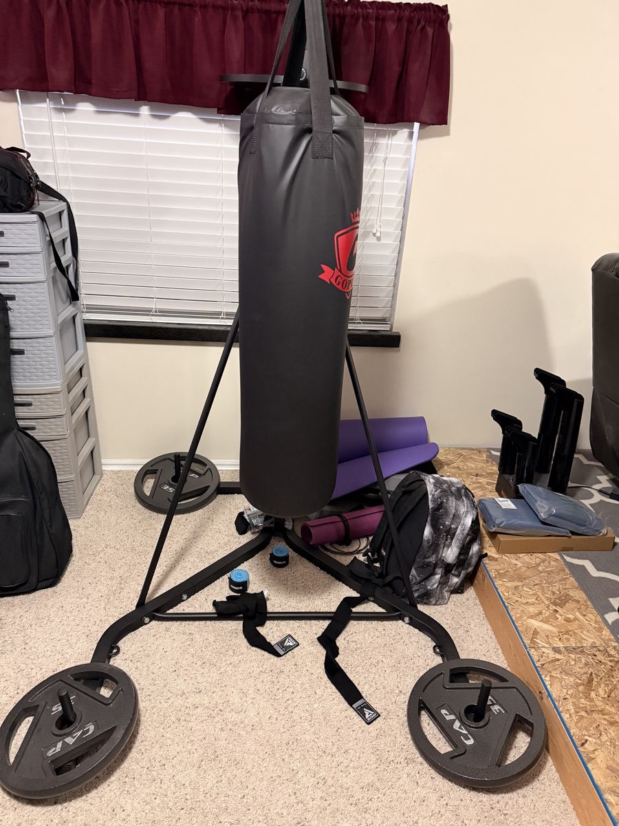 Punching Bag, Stand, Weights