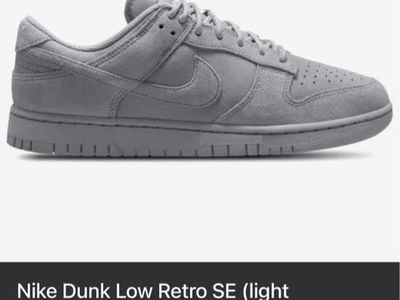 Nike Dunk Low Retro SE Light Grey Suede Size 11 Mens