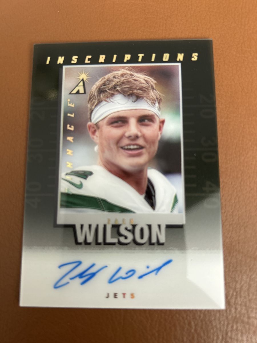 Zach Wilson 2022 Pinnacle Inscriptions Autograph Hand Signed Certified Football Auto Card New York Jets NFL Football