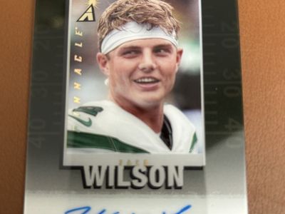 Zach Wilson 2022 Pinnacle Inscriptions Autograph Hand Signed Certified Football Auto Card New York Jets NFL Football