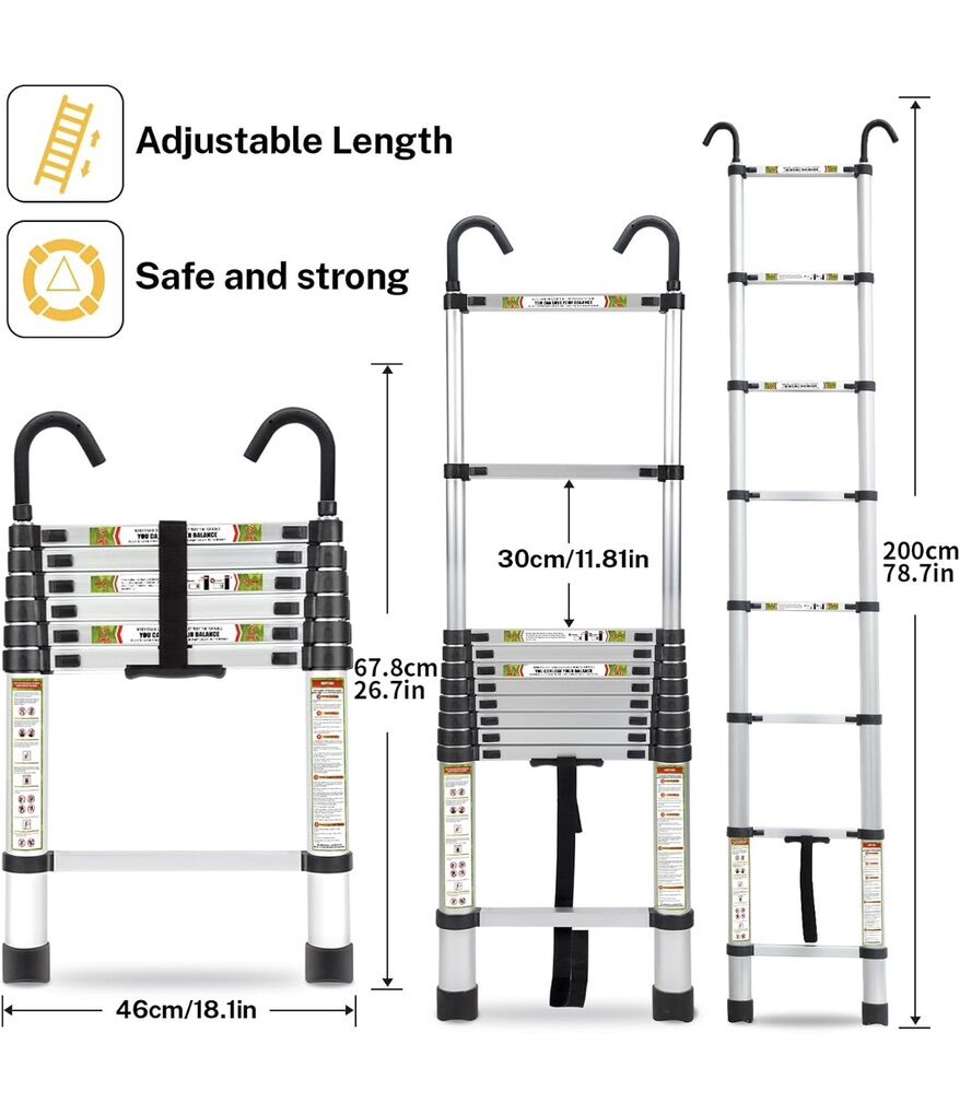 6.5FT RIKADE Aluminum Telescoping Ladder