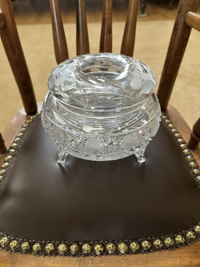 Crystal Dish /Bowl with an Opening in the Top - Vintage/Antique