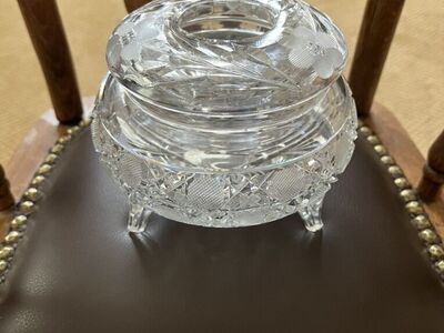 Crystal Dish /Bowl with an Opening in the Top - Vintage/Antique
