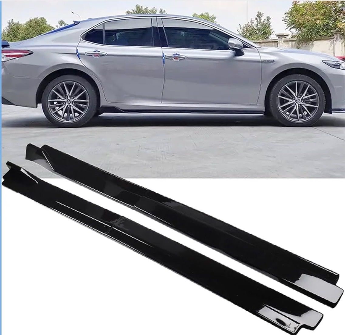 New! Gloss Black Side Skirt Extensions Splitters for Toyota Camry SE XSE LE XLE 2018-2025