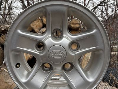 (5)Land Rover Defender/Disco1 stock 5 spoke Aluminum rims. 16"