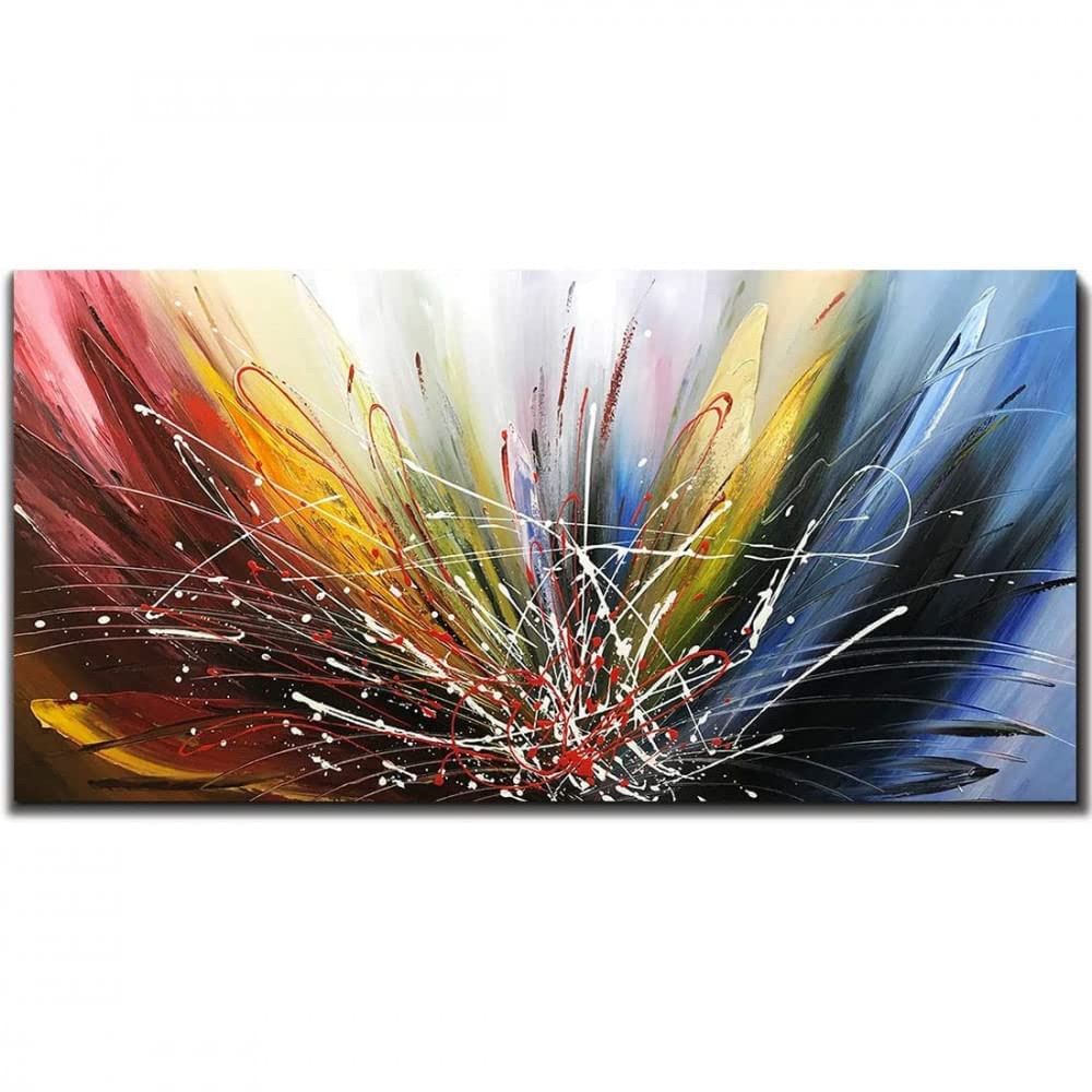 Tiancheng Art 24x48 inch Abstract Art Canvas Art Paintings Contemporary Artwork 100% Hand-Painted Oil Painting Wall Art 