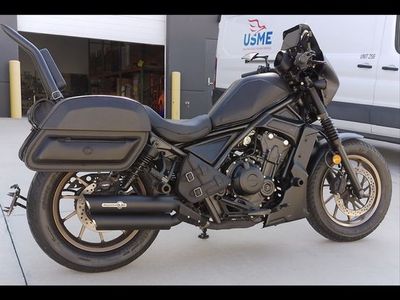 2024 Honda Rebel 500 Custom Cruiser Motorcycle - Blacked Out, Saddlebags, Sissy Bar