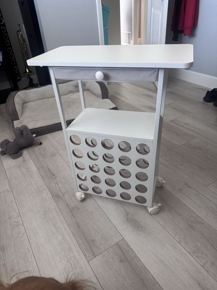 Cricut, White Rolling Craft Cart with Storage Cubbies and Fabric Drawer