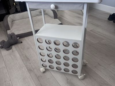 Cricut, White Rolling Craft Cart with Storage Cubbies and Fabric Drawer