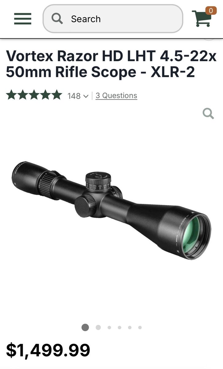 Vortex Razor HD LHT 4.5-22x 50mm Scope - XLR-2