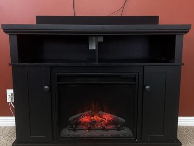Black electric fireplace