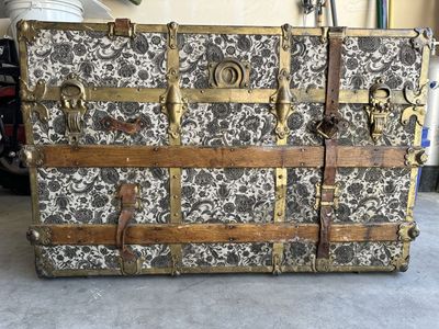 Antique chest steamer trunk