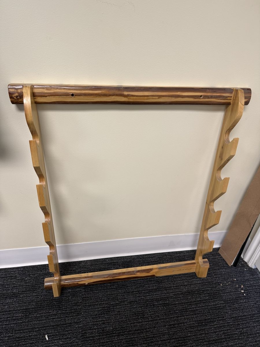 Wooden Wall-Mounted Gun Rack - Holds 5 Firearms