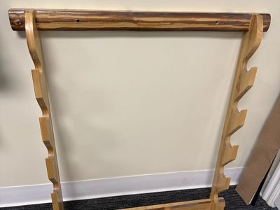 Wooden Wall-Mounted Gun Rack - Holds 5 Firearms