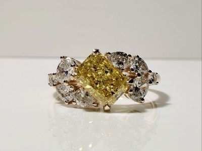 Radiant Cut Yellow Lab Grown Diamond Ring