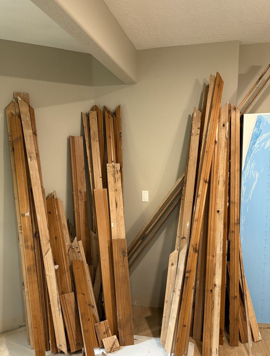 Roughly 800-1000+ lf of real wood baseboards and trim