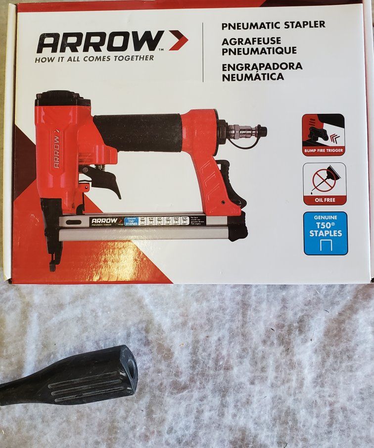 Arrow Pneumatic Stapler - Bump Fire Trigger, Oil-Free, Uses T50 Staples