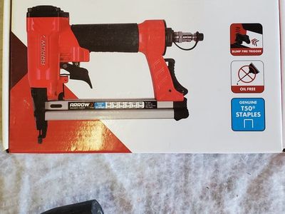 Arrow Pneumatic Stapler - Bump Fire Trigger, Oil-Free, Uses T50 Staples
