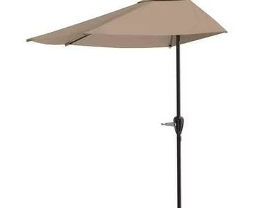 Pure Garden 9ft Half Umbrella for Balcony, Porch