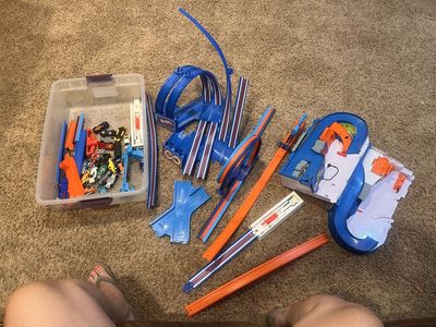 Hot Wheels Track Builder Unlimited & Race Track Set with Cars - Large Bundle