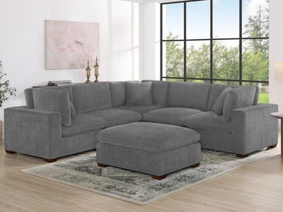 Lowell 6-piece Fabric Modular Sectional by Thomasville Dark Gray 1783043 #105473
