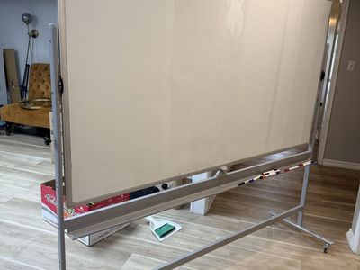 Large Mobile Dry Erase Whiteboard on Wheels - Reversible, Magnetic