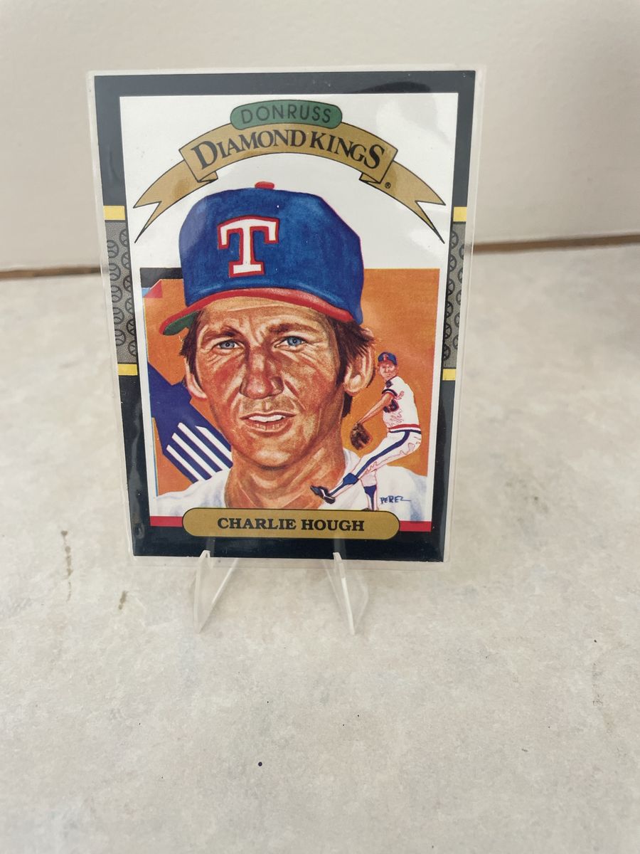 Donruss Diamond Kings Charlie Hough Baseball Card - Texas Rangers Pitcher Collectible