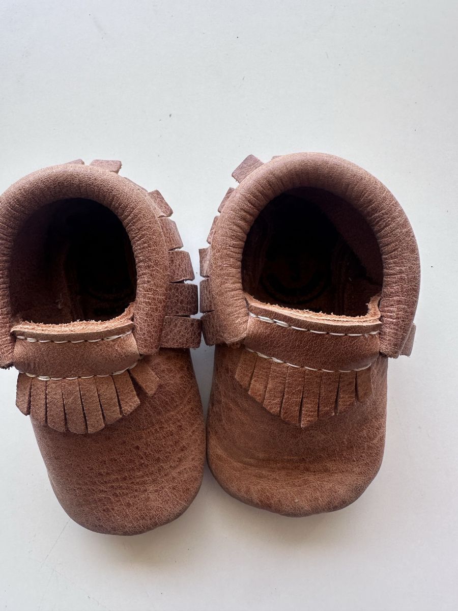 Freshly Picked brown leather baby moccasins