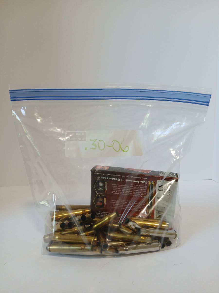 .30-06 Springfield Brass Lot, Spent Shell Casings, Reloading, Winchester and Hornady Headstamp, All Single Shot
