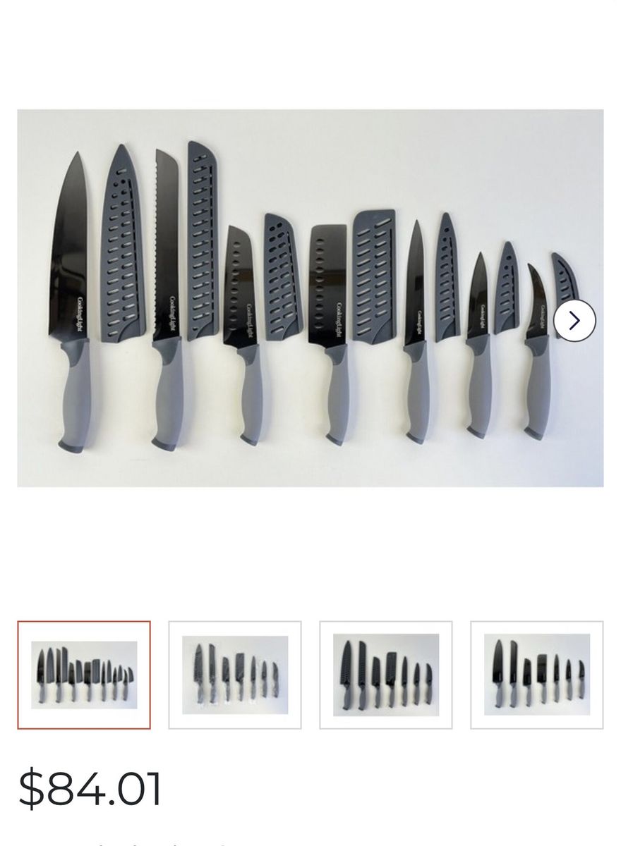 Cooking Light 17pc Knife And Cutting Board Set NEW