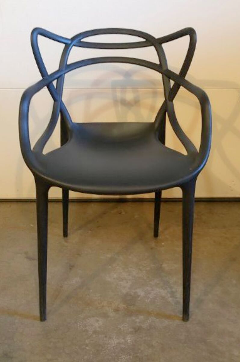 New Modern Designer Molded Plastic Kitchen and Dining Room Chair in Black