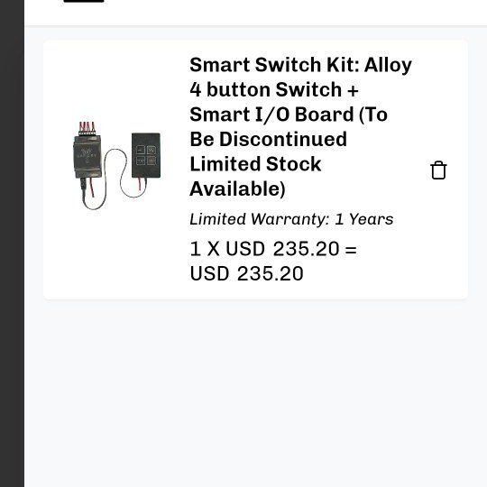 Alloy Smart Switch Kit: 4-Button Switch + Smart I/O Board - Discontinued, Limited Stock