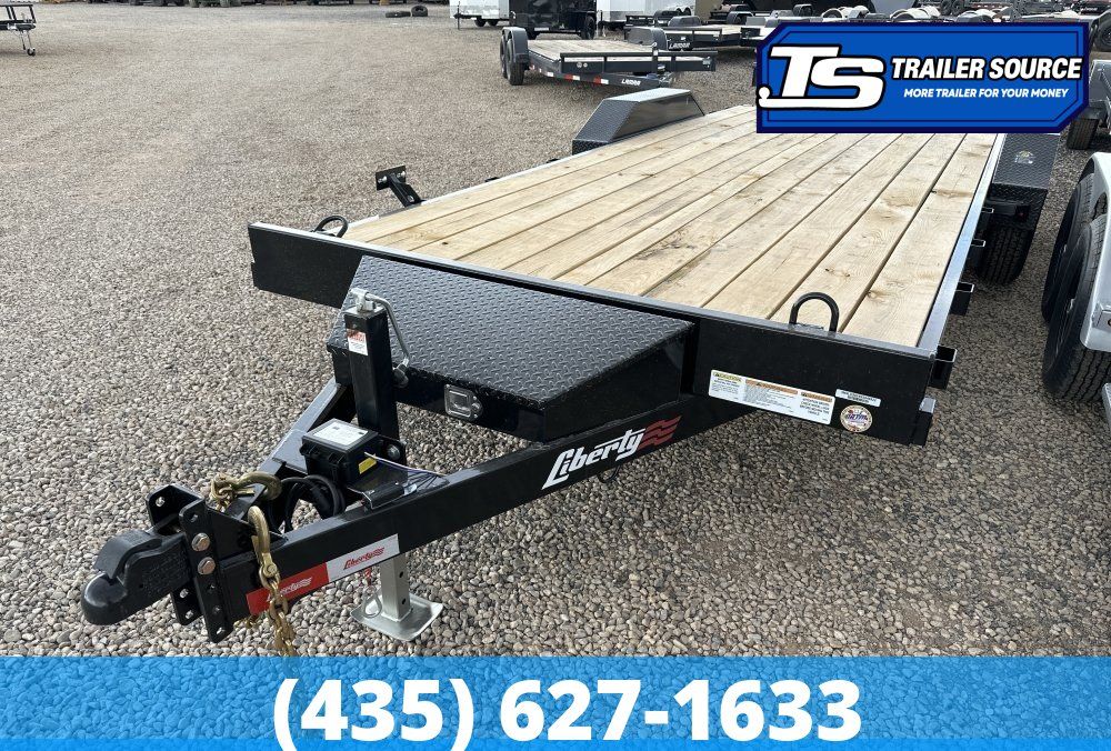 7x20 Liberty LC Flatbed Car Hauler Trailer - 10K GVWR - Slide Out Ramps