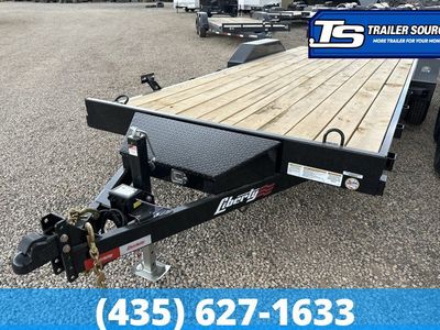 7x20 Liberty LC Flatbed Car Hauler Trailer - 10K GVWR - Slide Out Ramps