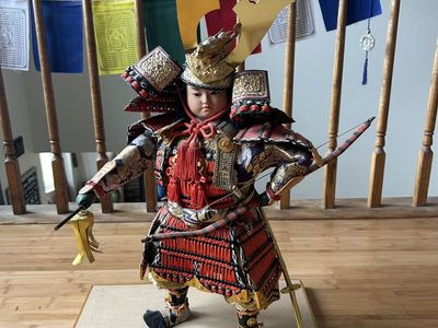Japanese Samurai Doll Display – Traditional Warrior Figure (27”)