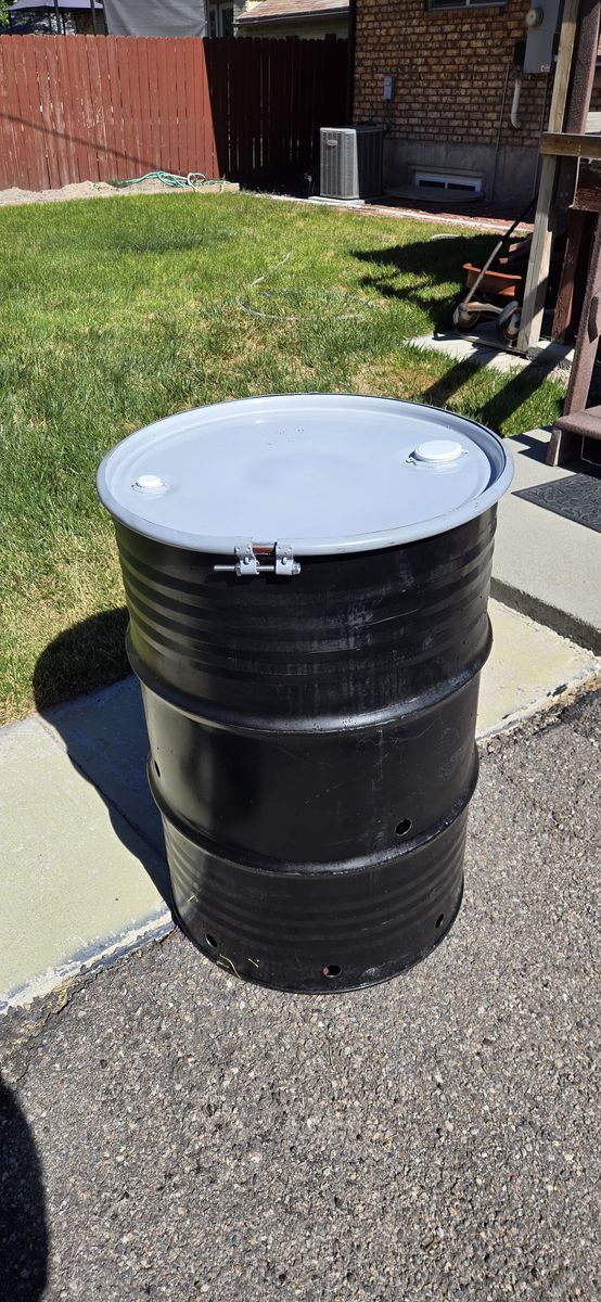 Burn Barrel 55 gallon steel metal food grade drum