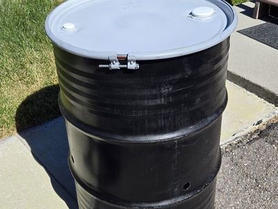 Burn Barrel 55 gallon steel metal food grade drum
