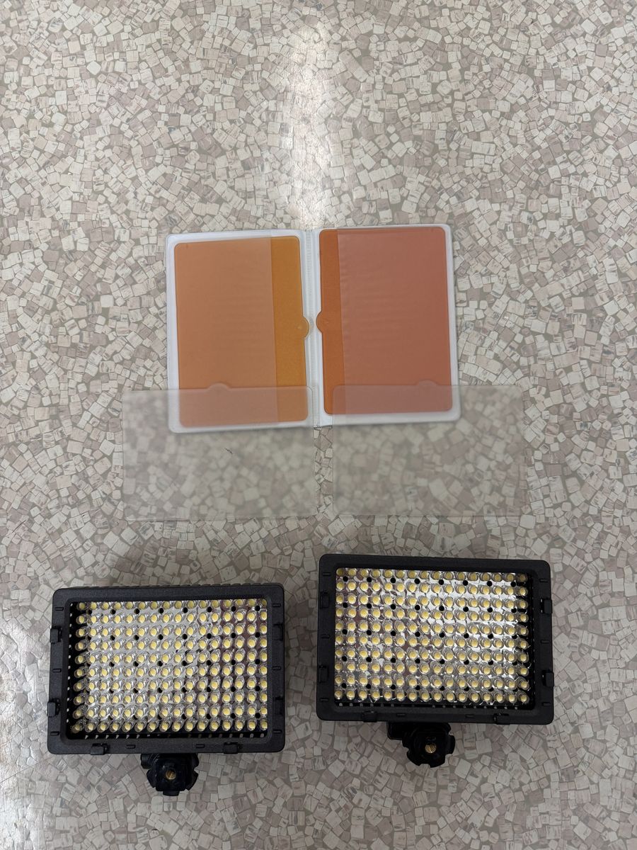 LED video lights and 1 soft box