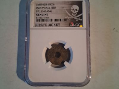 NGC Certified (AH1658-1805) Indonesia Pitis Palembang Genuine Pirate Money Slabbed Coin