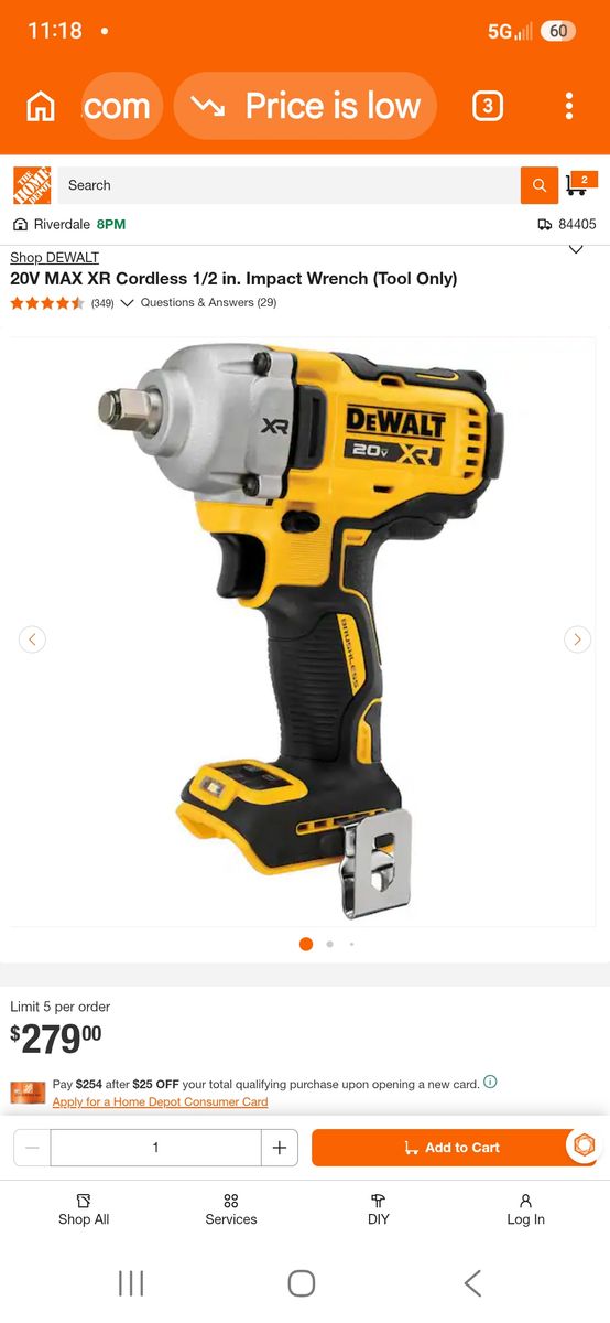 Dewalt 1/2 High torque Impact