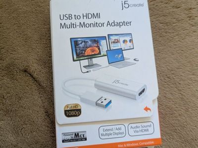 j5create JUA254 USB to HDMI Multi-Monitor Adapter, Full HD 1080p, Mac & Windows Compatible