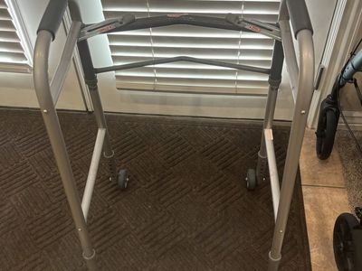 Drive Medical Deluxe Folding Walker with Wheels - Adult Mobility Aid