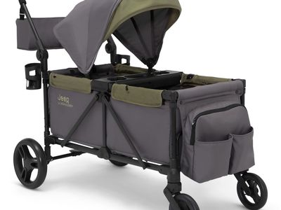 New - Jeep Sport All-Terrain Stroller Wagon - Canopy / Grey Olive Green