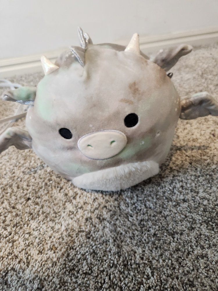Original Squishmallows Norbu the Dragon 10" Plush Toy Gray/Green Tie-Dye