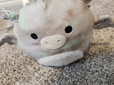 Original Squishmallows Norbu the Dragon 10" Plush Toy Gray/Green Tie-Dye