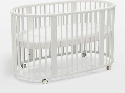 White Stoke sleepi crib with JR extension